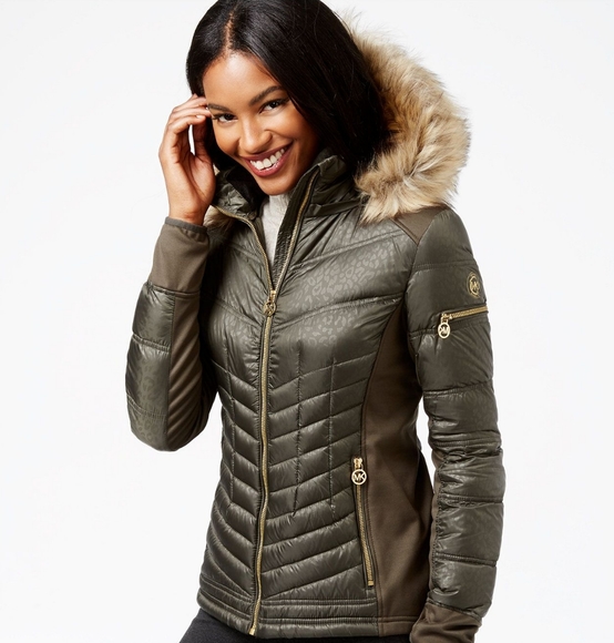 michael kors coat with fur hood